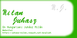 milan juhasz business card